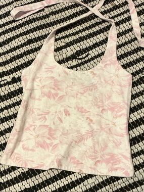 Aeropostale Pink Floral Halter Camisole